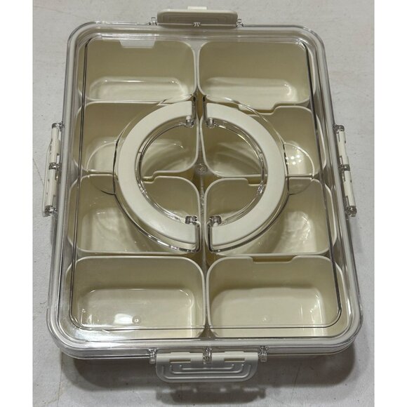 LOT of 2 Aurdeayl Brand 8-pc. Snack Bowls w/Handle & Clear Lid Beige Color (NEW) - Picture 14 of 15